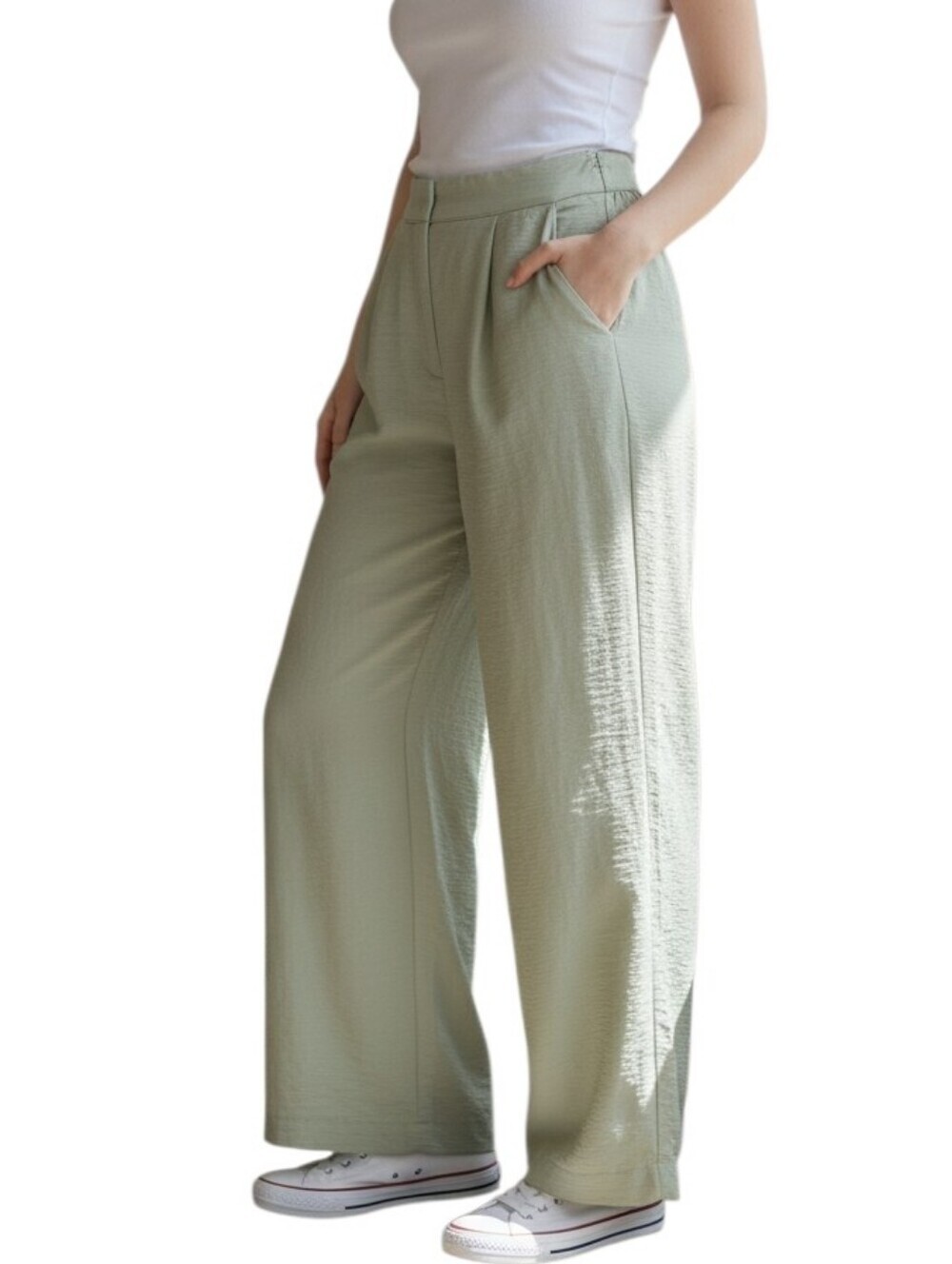 House of Harlow 1960 Wide Leg Pants in Sage Green
